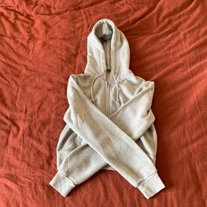 Brandy Melville grey crop zip up